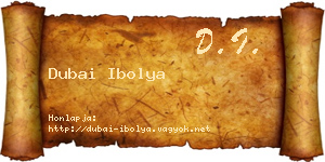 Dubai Ibolya névjegykártya